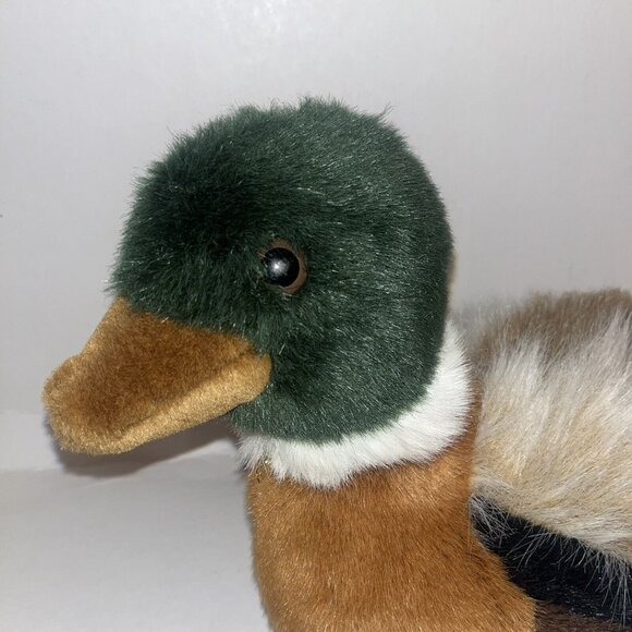 Mallard Duck Plush Soft Classics Green Brown Cream Fussy Wings Approx 10" tall - Picture 2 of 13